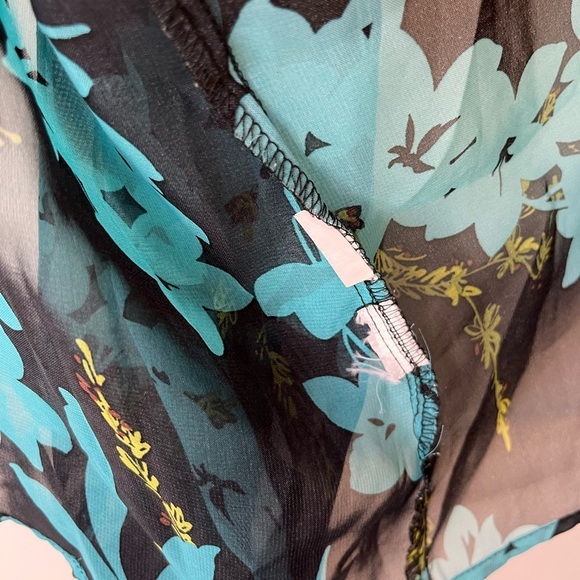 Croft & Barrow Sheer Mesh Floral Blouse Black Y2K Grunge Fairycore XL Whimsigoth - Picture 9 of 10